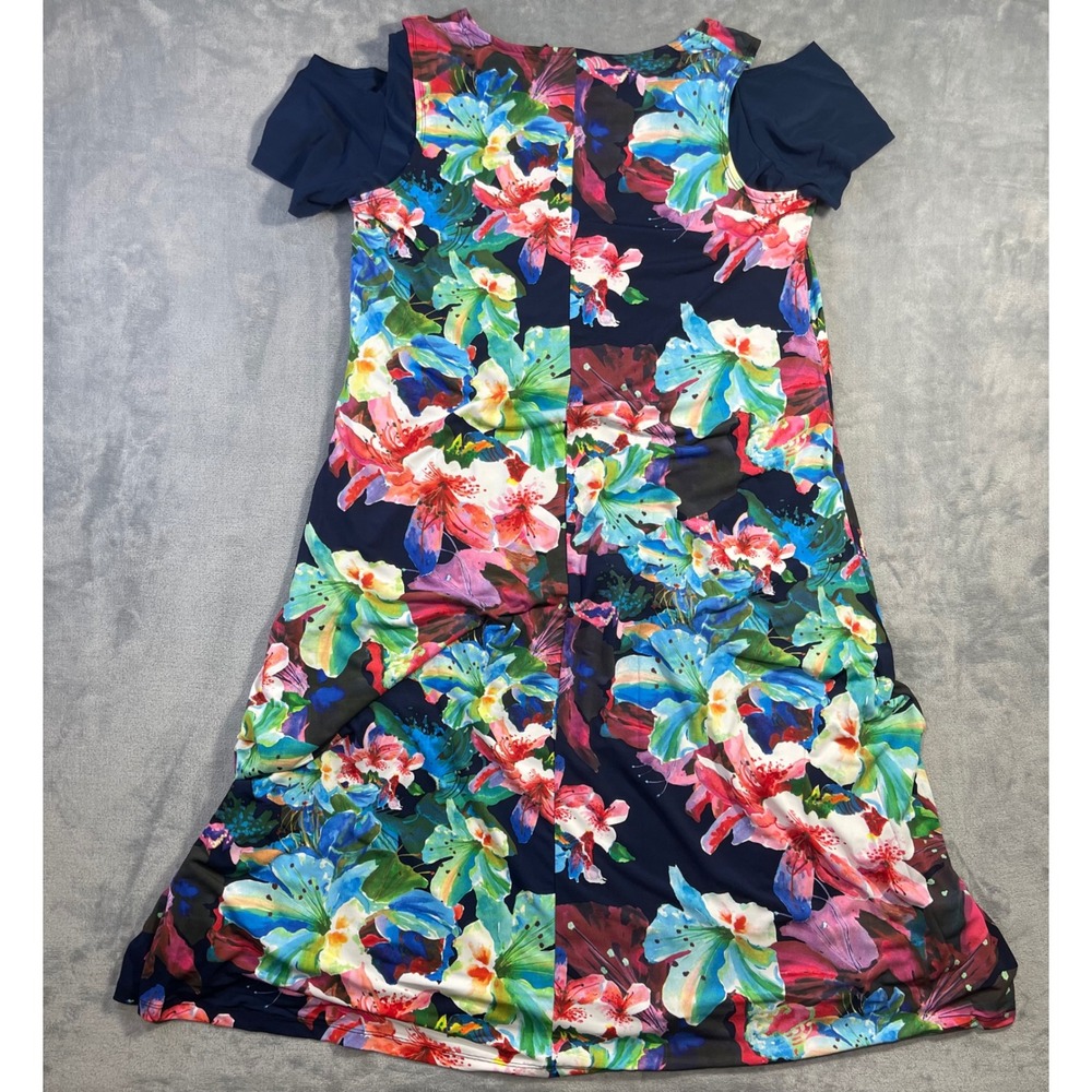 Attitudes by Renee Dress Set NWT Womens XL Floral 2XL Navy Cold Shoulder 2-Piece - Picture 9 of 10
